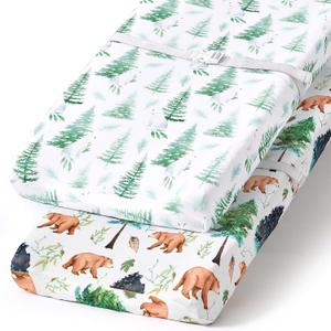 BROLEX Changing Pad Covers for Baby: Boy Girls Ultra Stretchy Soft 2 Pack, Brown Polar Bears