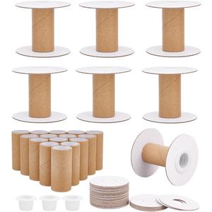 PH PandaHall 16 Sets Empty Paper Thread Spools, Wire Weaving Bobbins Paper Sewing Spools Detachable Thread Ribbon Holder for Yarn Cord Embroidery Sewing DIY Arts Crafts, 50mm/1.97" (BurlyWood)