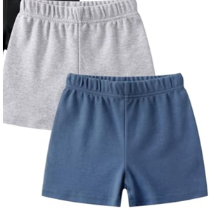 O2 BABY Organic Cotton Unisex Baby Jogger Pants, 3-Pack Pull-on Bottoms, Newborn Leggings (18-24 Months, Blue Ashes/Gray Melange)