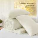 Bedsure Oversized King Comforter Set, Ivory Soft Prewashed Bedding for All Seasons, 3 Pieces GentleSoft Bed Set, 1 Lightweight Comforter (120"x98") and 2 Pillowcases (20"x36")