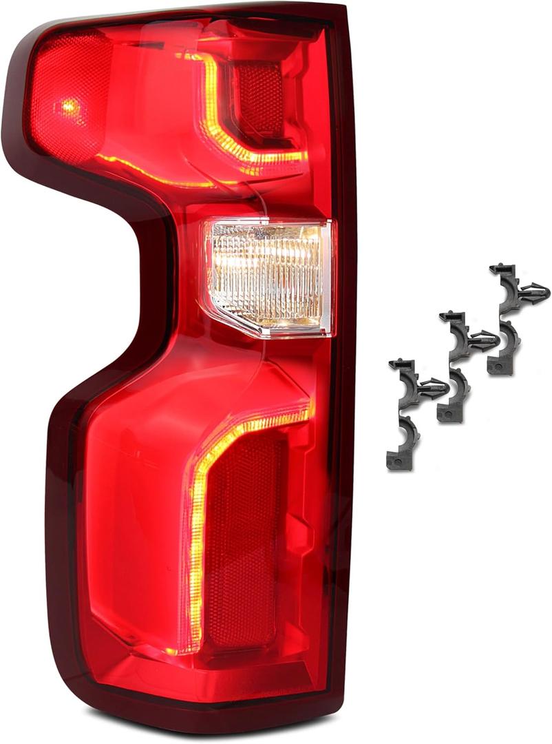 LED Tail Lights Assembly Compatible with 2019-2025 Chevy Silverado 1500/2500HD/3500HD RST/LT Trail Boss/LTZ/High Country /ZR2 Taillights with Harness, Left Driver Side Replace:84678149 GM2800311 LED Tail Lights Assembly Compatible with 2019-2025 Chevy Silverado 1500/2500HD/3500HD RST/LT Trail Boss/LTZ/High Country /ZR2 Taillights with Harness, Left Driver Side Replace:84678149 GM2800311