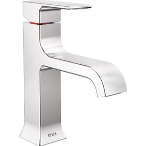 Delta Velum Chrome Bathroom Faucet 1 Hole, Single Hole Bathroom Sink Faucet for Vanity, Metal Push-Pop Drain Assembly, Chrome 539-MPU-DST