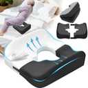 Upgraded Bed Sore Cushions for Butt, Bedsore Pressure Relief Pillow for Sleeping and Sitting,Memory Foam Bed Sore Donut Pillow,Tailbone Pain Relief Cushion for Bed Sores on Buttocks, Black, 18x16x4.5 inch