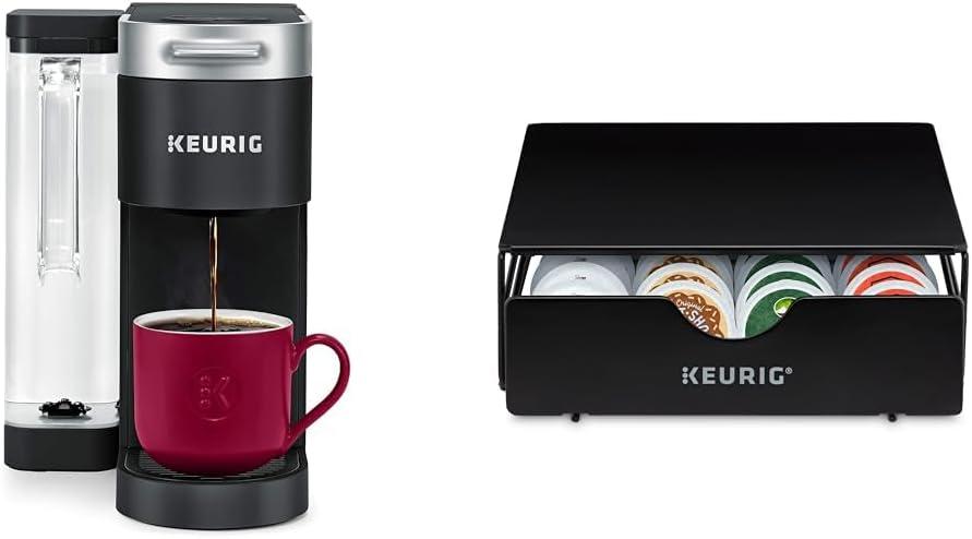 Keurig K-Supreme Single Serve K-Cup Pod Coffee Maker, MultiStream Technology, Black & Slim Non-Rolling Storage Drawer, Coffee Pod Storage, Holds up to 24 K-Cup Pods, Black