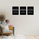 LMGOV Motivational Office Wall decor for Men, 12" x16" Success Wall Art for Bedroom, Black and White Canvas Painting for Bathroom, Positive Poster for Dorm, College, Gym