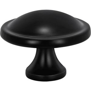 10 Pack Cabinet Knobs Black Round Mushroom Hardware Cabinet Knob for Dresser Drawer Diameter 1-1/2 Inch (Single Hole)