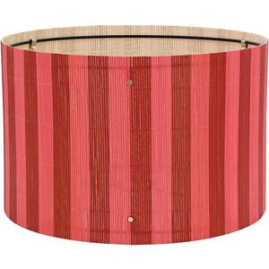 Pendant Lamp Shade, Translucent Bamboo Made, 13.8x9 Inch, Modern Minimalist Style for Living Room, Bedroom (Red Stripe)