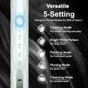 Diamond Style - Electric Toothbrush, 10 Brush Heads & Travel Case, 42,000 VPM Electric Motor & Wireless Charging, 15 Modes with Smart Timer, Ultra Whitening Toothbrush for Adults and Kids