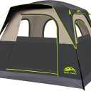 Happy Travel Tent 4 Person Tents for Camping, Waterproof Easy Setup Camping Tent with Top Rainfly, Portable Tall Cabin Tent with 4 Mesh Windows and Carry Bag for Outdoor Camping & Hiking