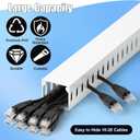 1.4"H x 1.6"W Cable Raceway, 12ft Under Desk Wire Management Channel, White