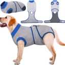 Kuoser Recovery Suit for Dogs Cats After Surgery, Professional Pet Recovery Shirt Dog Abdominal Wounds Bandages, Substitute E-Collar & Cone, Prevent Licking Dog Onesies Pet Surgery Recovery Suit (XL (Back:20.1-24.8'', Weight:42-75 LB))