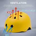 Tourdarson Skateboard Helmet Impact Resistance Ventilation for Youth & Adults (Yellow, Medium)