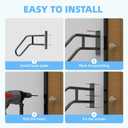 Handrails for Outdoor Steps Wall Mount, Railings for 1-3 Steps, U-Shaped Handrail with Matte Black Finished, Stair Handrails for Kids, Elderly, Pregnant Women, Disabled (26" Length, Black)