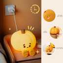 TriPro Cute Pumpkin Silicone Rechargeable Night Light for Nursery Kids Room Decor, Baby Bedside Lamp