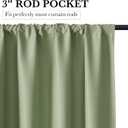 RYB HOME 100% Blackout Short Curtains for Small Window, Thermal Insulated Total Room Darkening Noise Reducing Curtains for Kitchen Bathroom Basement, 42 inches Wide by 36 inches Long, Sage Green