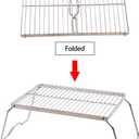 Campfire Grill 304 Stainless Steel Grate, Folding Camping Grill Heavy Duty with Carrying Bag, Medium