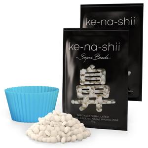 Kenashii Super Beads, Nose Waxing Wax, Specially Formulated, Hypoallergenic, Melting Pot Included, Medical Grade Silicone, Fast, Safe, Ridiculously Satisfying Nose and Ear Hair Removal