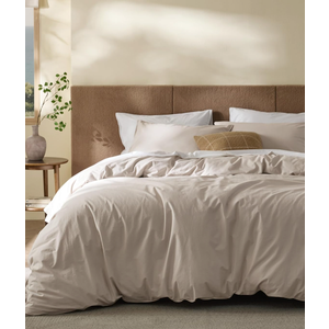 Bedsure Cotton Duvet Cover Queen Size - Luxury Slub Weave 100% Cotton Duvet Cover with a Linen-Like Textured, Easy Change Durable Bedding, Ivory, 90" x 90" 