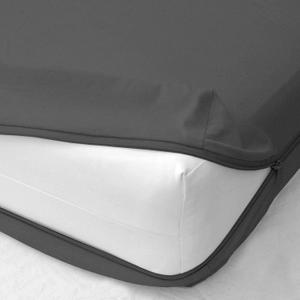 Zipper Fitted Sheet - King Size, 12 Inch Deep Pocket, Hotel Quality Brushed Microfiber Bottom Sheet, Soft Wrinkle-Free, Shrinkage and Fade Resistant, 1 Fitted Sheet Only (Dark Grey)