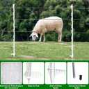 25Pack,48 Inch Heavy Duty Electrical Fence Post - UV Resistant Plastic Fence Posts for Livestock, Garden & Pasture, Easy Installation No Dig (White)
