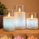 ACROSS Color Changing Flameless Candles With Remote Control, Battery Operated Candles LED Pillar Candle with Timer, 4'' 5'' 6'' candles set of 3 Pack For Wedding Centerpieces Holiday table Decorations