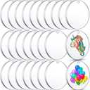 Queekay 100 Pcs 3 Inch Round Acrylic Keychain Blanks Bulk Acrylic Round Ornament Christmas Gift Clear Circle Blanks with Hole for Vinyl DIY Keychain Craft Project Painting
