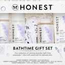 The Honest Company Calming Lavender Bathtime Gift Set Hypoallergenic Bath Essentials for Sensitive Baby Skin Shampoo and Body Wash Face Lotion Bubble Conditioner Cloth