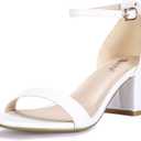 IDIFU Women's Cookie-LO Low Block Heels Chunky Sandals Ankle Strap Wedding Dress Pump Shoes (6)