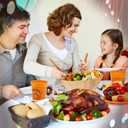 24 Pack Thanksgiving Cups - 16oz Orange & White Plastic Fall Party Cups with Autumn Pumpkin and Turkey Designs, Perfect for Friendsgiving and Holiday Celebrations