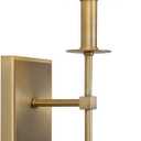 PERMO Single Classic Rustic Industrial Wall Sconce Lighting Fixture with Flared White Textile Lamp Shade and Antique Brass Tapered Column Stand, Hardwired, E26 Base