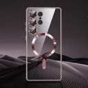 for Samsung Galaxy S25 Ultra Case.Phone Cover Clear Back Surrounding Plating Metallic Glossy.Magnetic Case Slim Thin Soft funda capa para 6.9" Built-in Lens Protector (Rose Gold)