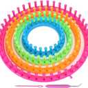 Generic Knitting Loom Set, Circle Round Knitting Looms Craft Kit Tool, Crochet with Hook Needle and Pompom Scarf Maker for DIY Hat Scarf Shawl Sweater Sock Blankets