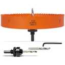 8-1/2 Inch Hole Saw with Arbor for Metal Wood Plastic, 8.5 in Bi-Metal Hole Cutter for Different Project with Smooth and Flat Drilling Edge, Fast Chip Removal, Lighter and Portable