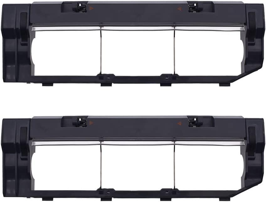 neutop Main Brush Cover Replacement Compatible with Roborock S6 MaxV/Pure, S6, E4, S4 Max, S4, S5 Max, S5, E35 and E2 Robot Vacuum Cleaners, Black, 2-Pack.