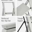 Mayi Plus 4 Step Ladder, Lightweight Folding Step Stool with Convenient Handgrip,Aluminum 330lbs Capacity Step Ladder for Office,Household,Kitchen,Library(Grey)