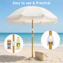 Patio Fringe Umbrella with Cup Holder
