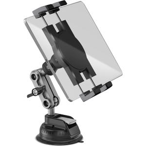 Aluminum Heavy Duty Dashboard & Windshield Tablet Holder Car Mount, 3602-Stage Stand Metal Bracket Suction Cup for 4.7-12.9" iPad Pro/Air/Mini/Samsung Galaxy Tab, for Car Truck Wall Desk Kitchen