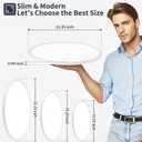 15 Inch Flush Mount Ceiling Light with Night Light, 36W 3600LM, Dimmable LED Ceiling Lights Fixture with Remote Control, 3000K/4000K/6500K Selectable, Slim Bright Bedroom Light Fixture, Round White