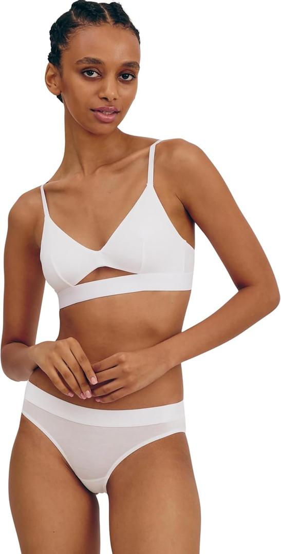 Organic Basics Women's Soft Touch Triangle Bralette (White)