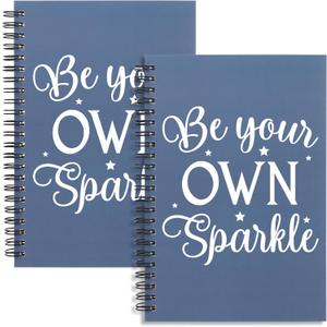 Inspirational Spiral Notebook Be Your Own Sparkle 2Pcs Lined Spiral Journal Motivational Friendship Gift Encouragement Lined Notebook(Spiral-2Pcs OWN Sparkle)