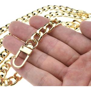 HAHIYO Purse Chain Strap Length 23.6 inches SPOT-ON Gold for Shoulder Cross Body Sling Purse Handbag Clutch Replacement Strap Comfortable Flat 0.4” Wide Enough 2.4mm Extra Thick Metal Strap 1 Pack