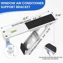 Window Air Conditioner Support Bracket, Light Duty Up to 85 lbs, Indoor Installation with Drill Required Adjustable Window AC Bracket for Apartments & Houses, 13 Inch