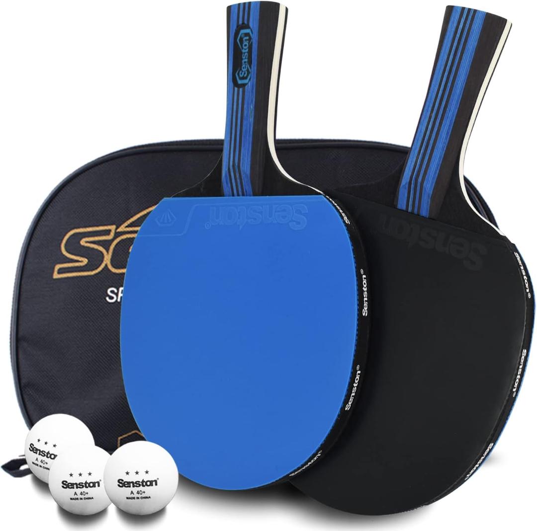 Senston Ping Pong Paddles Table Tennis Paddle for Entertainment or Competition - Ping Pong Paddle Set with Advanced Speed, Control (Blue)