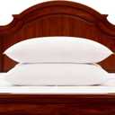 Bed Pillows King Size Set of 2 Medium Support Pillow for Stomach Side Back Sleeper Basic Soft Down Alternative White 20x36 inches