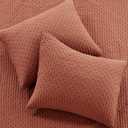 Levtex Home Cross Stitch Reversible King/Cal King Quilt Set (106x92in) with 2 Pillow Shams (36x20in) - Stitch Texture - Adobe - Cotton King Size Quilt Bedding Set - Lightweight, Soft, Pre-Washed