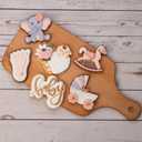 2 x Mostop 3D Cookie Cutter with Baby Letter Stampers Baby Shower Cake Mold Fondant Decorating Tools DIY Mold for Sugar Craft Baking Mould Kids' Birthday Party Kitchen Tools