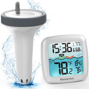 Newentor Pool Thermometer Floating Easy Read, IPX8 Wireless Swimming Pool Thermometers with Indoor Thermometers, Floating Thermometer for Spa/Hot Tub/Fish Tank, Milky White Newentor Pool Thermometer Floating Easy Read, IPX8 Wireless Swimming Pool Thermometers with Indoor Thermometers, Floating Thermometer for Spa/Hot Tub/Fish Tank, Milky White