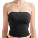 SUUKSESS Women Sexy Tube Top Summer Y2K Going Out Double Lined Basic Tank Top, Medium