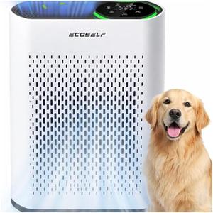 Air Purifier for Large Room, Cleans 2, 400 ft² in 30 Mins, 3-Stage True HEPA, 360° Airflow, Large Touch Display Control, Real-Time Air Quality (PM2.5) Display, Ultra-Quiet 20dB Sleep Mode, Bright White