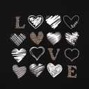 Valentine Day Shirt Women Leopard Love Heart Print T-Shirt Teachers Valentines Short Sleeve Tee Tops (Medium, Black)